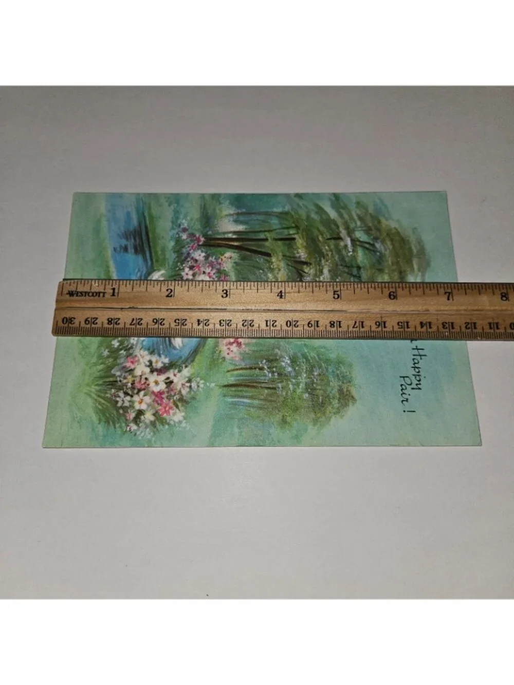 VTG Anniversary Greeting Card Swans Bridge Olympicard To A Happy Pair NEVER USED